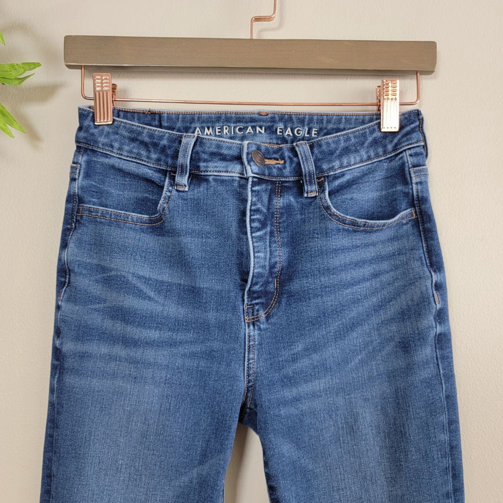 American Eagle Skinny Dream Jeans Super Hi Rise Jegging Medium Blue Wash AE 2 - Picture 4 of 10